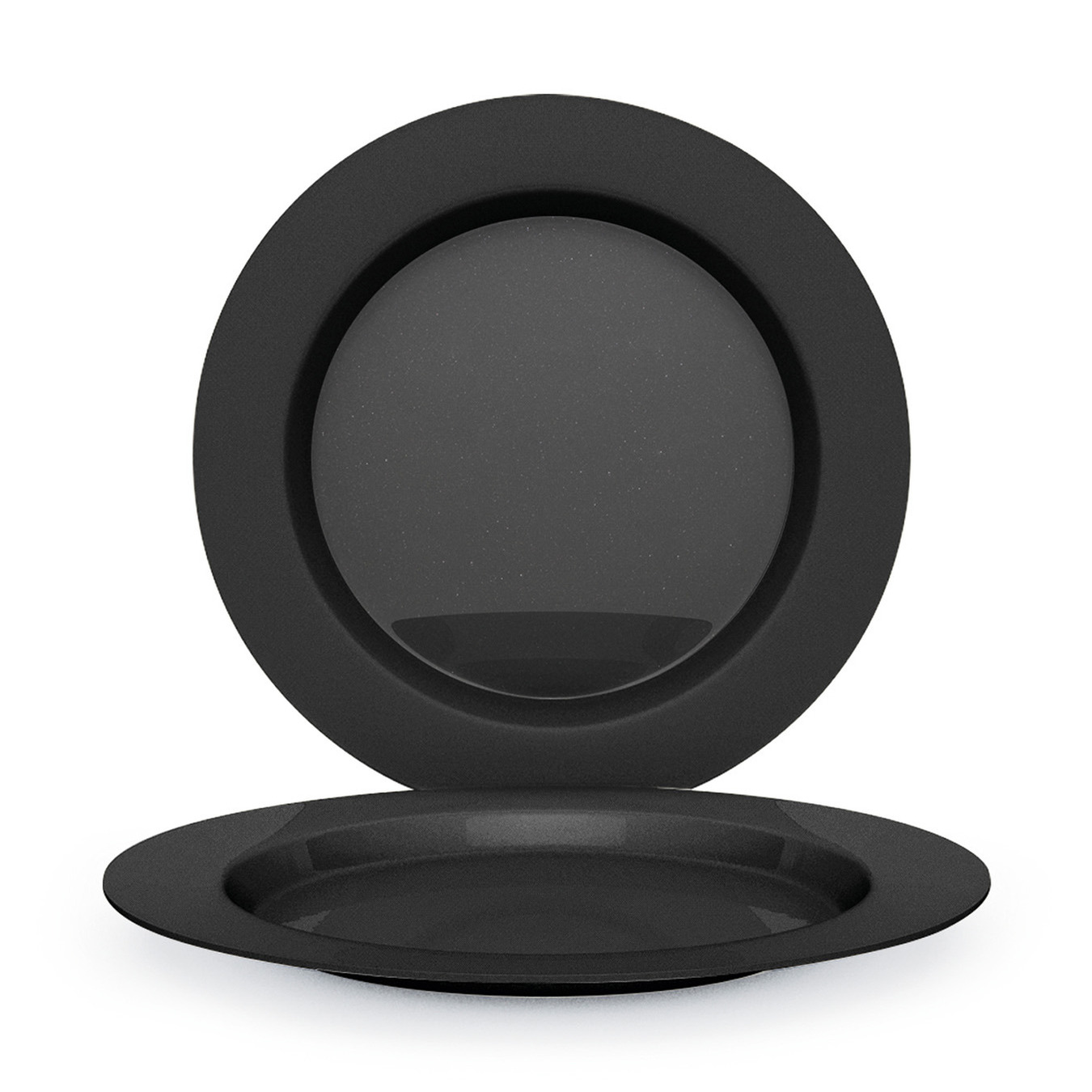 Juypal Hogar Juypal diner Borden set - 20x - zwart - kunststof - D26 cm - herbruikbaar - BPA-vrij - camping -