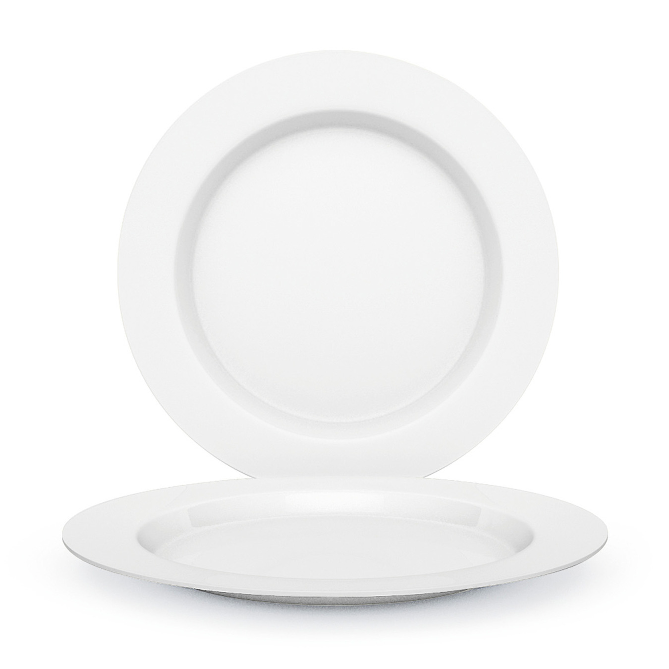 Juypal Hogar Juypal Ontbijt Bordenset - 4x - wit - kunststof - D26 cm - herbruikbaar - BPA-vrij -