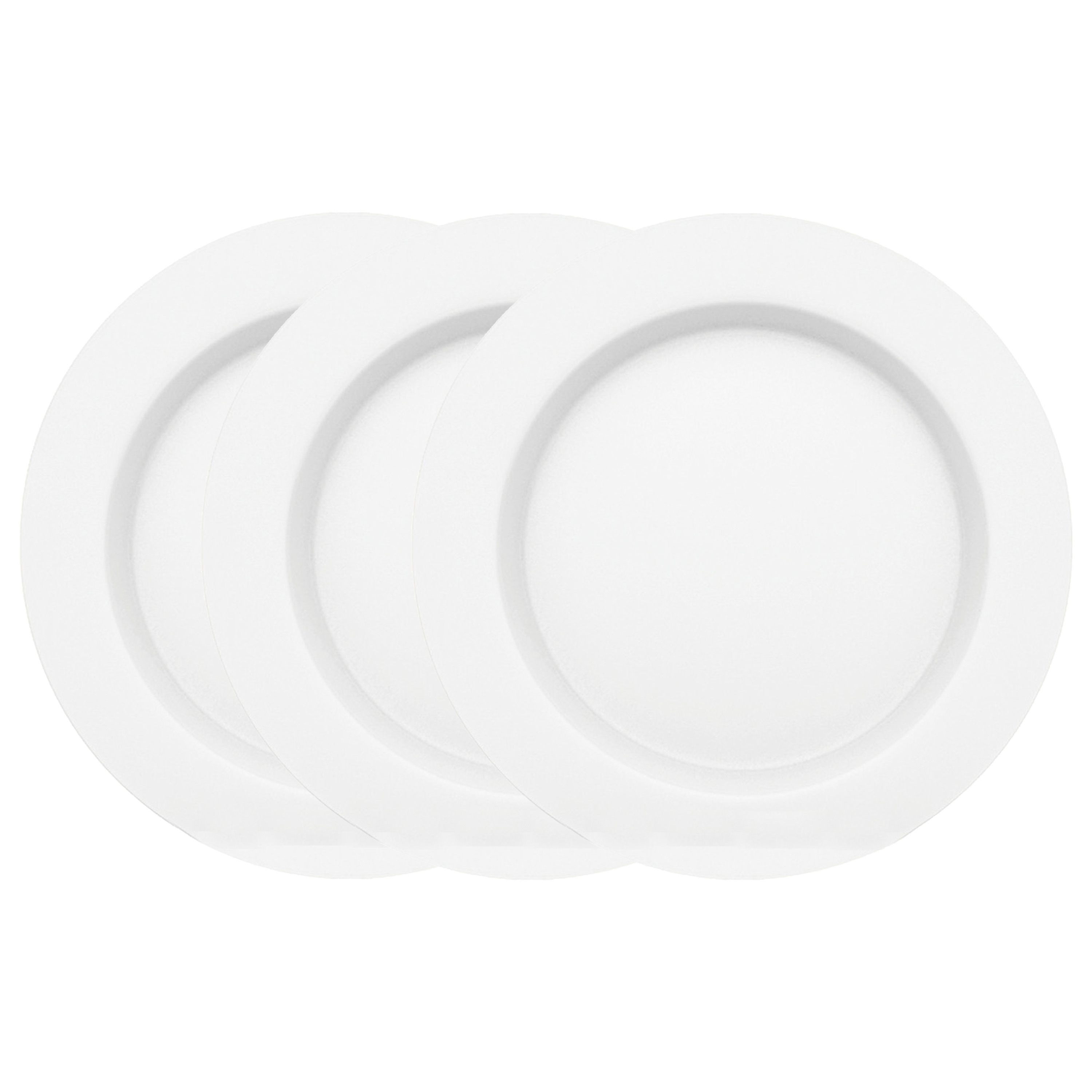 Juypal Hogar Bordenset - 8x - wit - kunststof - D26 cm - herbruikbaar - BPA-vrij -