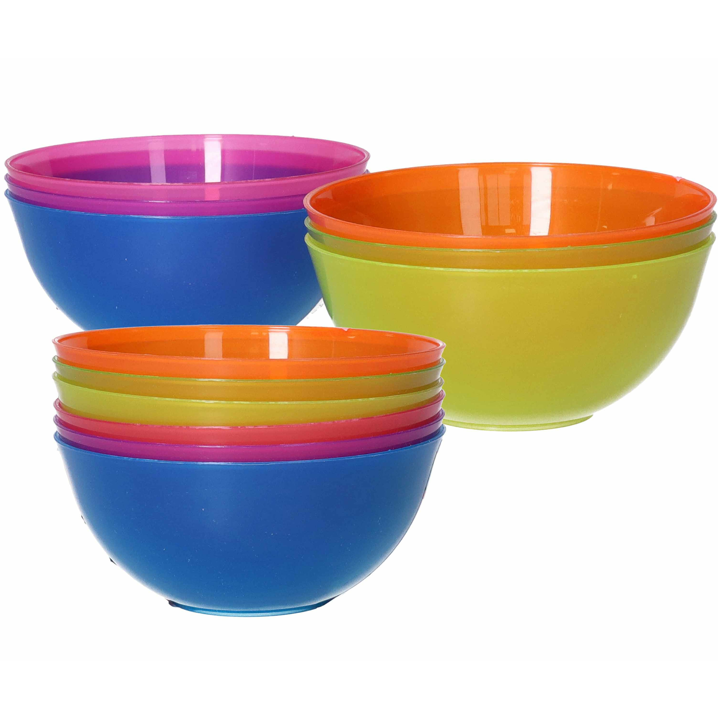 Merkloos 12x Onbreekbare schaaltjes gekleurd 13 cm -