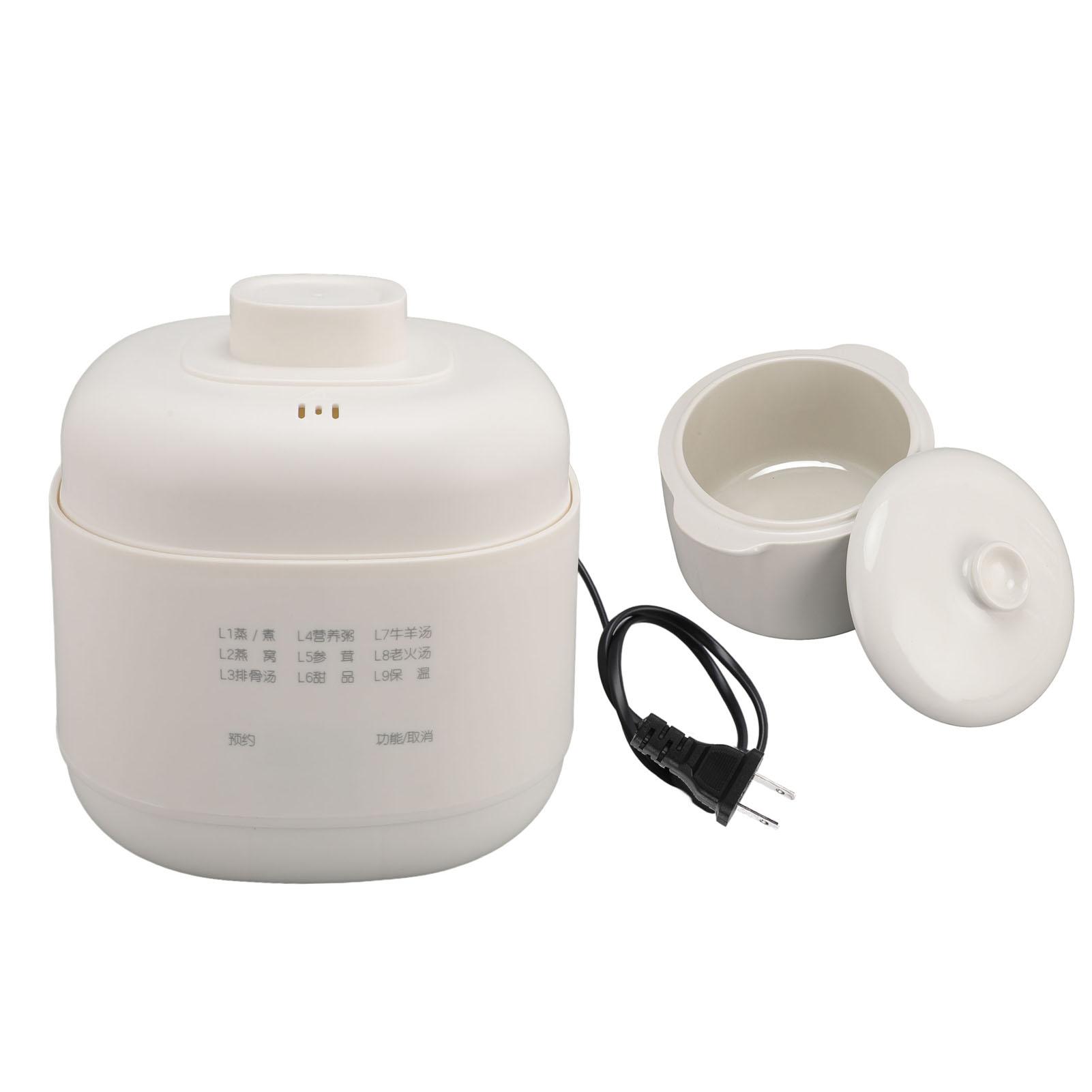 TOMTOP JMS Mini Elektrische Stoompan 200W 1L Keramische Soep Pap Koker Anti Droogkoken Kleine Slowcooker met L