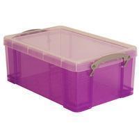 Reallyusefulboxes Really Useful Box 9 liter, transparant paars
