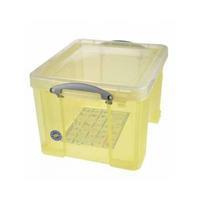 Reallyusefulboxes Really Useful Box 35 liter, transparant geel
