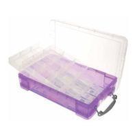 Reallyusefulboxes Really Useful Box 4 liter met 2 dividers, transparant paars