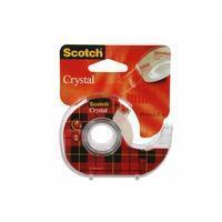 Scotch Plakband Crystal ft 19 mm x 25 m, blister met 1 afroller met 1 rolletje