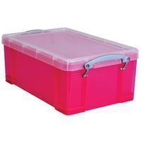 Reallyusefulboxes Really Useful Box 9 liter, transparant roze