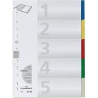 Register Durable DIN A4 Gekleurd 5 vel Blauw, Geel, Rood, Groen 1 katernen