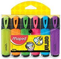 Maped markeerstift Fluo'Peps assortiment blister met 6 stuks