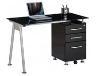 Hjh OFFICE NERO | 120x60 - Schreibtisch Schwarz / Aluminium