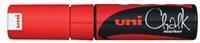 Uni-ball Krijtmarker rood, beitelvormige punt van 8 mm