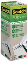 Scotch Plakband Magic ''A greener choice'' Torenverpakking van 9 rollen. 19 mm x 33 m (pak 9 rollen)
