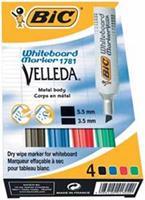 BIC Whiteboard-Marker Velleda 1781, Keilspitze, 4er Etui