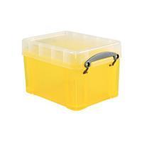 Reallyusefulbox Really Useful Box 3 liter, transparant geel