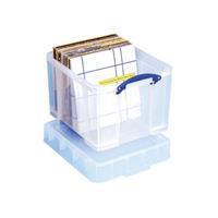 Reallyusefulbox Really Useful Box 35 liter XL, transparant, voor het opbergen van medium LP's