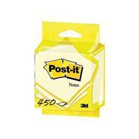 Post-it Notes, ft 76 x 76 mm, geel, blok van 450 vel, op blister