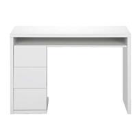 composad Schreibtisch für Büro und Schlafzimmer mit 3 weiß lackierten Schubladen