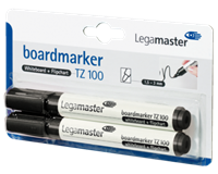 Legamaster Viltstift  TZ100 whiteboard rond zwart 1.5-3mm 2st