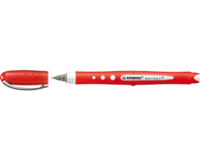 Stabilo Worker stickrollerbalpen. punt van 0.5 mm. rode inkt. rode huls (pak 10 stuks)