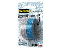 Scotch Expressions glitter tape, 15 mm x 5 m, blister met 2 stuks in geassorteerde kleuren