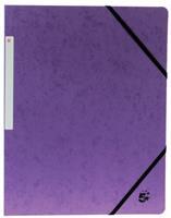 5 Star elastomap, ft A4 (24x32 cm), met elastieken zonder kleppen, paars, pak van 10 stuks
