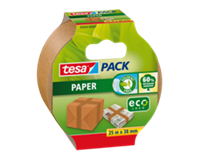 Verpakkingstape tesapack Paper ecoLogo, van papier, 50 mm x 50 m, dikte 107 µ, 6 rollen