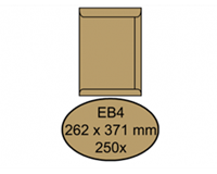Quantore Envelop  akte EB4 262x371mm bruinkraft 250stuks