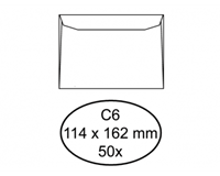 hermes Envelop  bank C6 114x162mm zelfklevend wit 50stuks