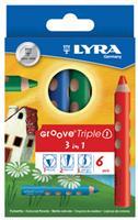 Kleurpotlood Lyra groove triple 3 in 1, 6 potloden