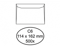 Quantore Envelop  bank C6 114x162mm wit 500stuks