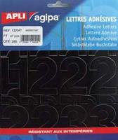 Agipa etiketten cijfers en letters letterhoogte 47 mm, 286 cijfers