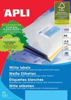 Apli Witte etiketten ft 99,1 x 93,1 mm (b x h), 600 stuks, 6 per blad (2421)