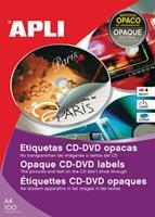 Apli etiketten voor CD/DVD doos van 25 blad, 50 etiketten, Full size