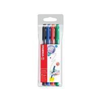 Stabilo schrijfstift Point Max, etui met 4 stuks in geassorteerde standaard kleuren