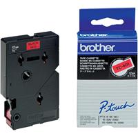 Brother TC-401 tape zwart op rood 12mm x 7,7m (origineel)