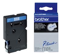 Brother TC-203 tape blauw op wit 12mm x 7,7m (origineel)