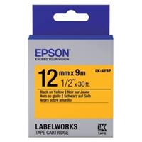 Epson LK-4YBP tape zwart op pastel geel / 12 mm (origineel)