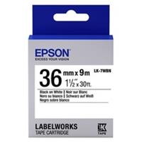 Epson LK-7WBN standaard tape zwart op wit 36mm (origineel)