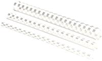 Fellowes Plastikbinderücken 5348602 weiß US-Teilung 21 Ringe auf A4 240 Blatt 28mm 50 Stück