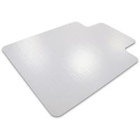 Floortex Vloerbeschermingsmat voor tapijtvloeren, puntig, met uitsparing, 900 x 1200