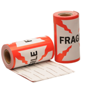 Fragile label, 101,6mm x 101,6mm, 100 etiketten, permanent