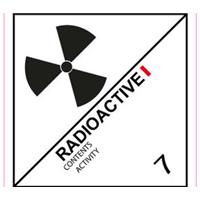 IATA 7.1 Radioactive label, 100mm x 100mm, 1.000 etiketten, core 76mm