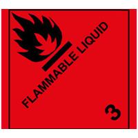 IMO 3.0 Flammable liquid label, 100mm x 100mm, 1.000 etiketten, core