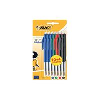 Bic Balpen  M10 assorti medium blister à 10+4 gratis