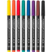 Staedtler OHP-marker Lumocolor non-permanent, fijn 0,6 mm, doos van 8 stuks in geassorteerde kleuren