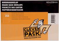 Cleverpack bordrugenveloppen, ft 162 x 229 mm, met stripsluiting, wit, pak van 25 stuks