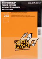 Cleverpack monsterenveloppen, ft 262 x 371 x 38 mm, met stripsluiting, wit, pak van 25 stuks