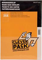 Cleverpack bordrugenveloppen, ft 262 x 371 mm, met stripsluiting, wit, pak van 25 stuks