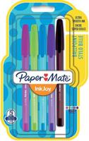 papermate Paper Mate balpen InkJoy 100 met dop, blister met 5 stuks in geassorteerde fun kleuren