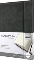 Sigel SI-CO608 Notitieboek Conceptum 194blz Hard Vintage Dark Grey 207x280mm Geruit