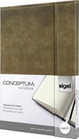 Sigel SI-CO609 Notitieboek Conceptum 194blz Hard Vintage Brown 207x280mm Geruit